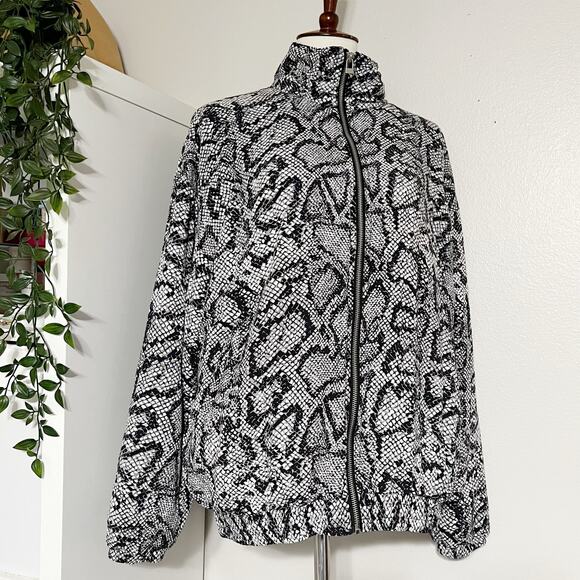 Urban Outfitters Black & White Nathan Animal Print Full Zip Jacket Size Large - Picture 5 of 12